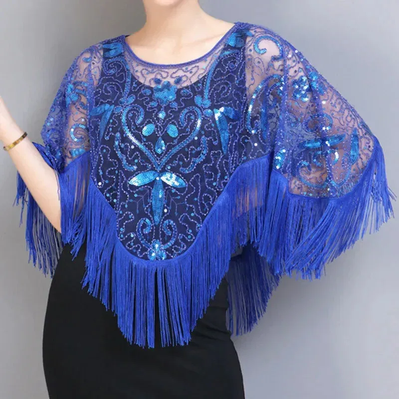 Bling Tasseled Sequined Blouse