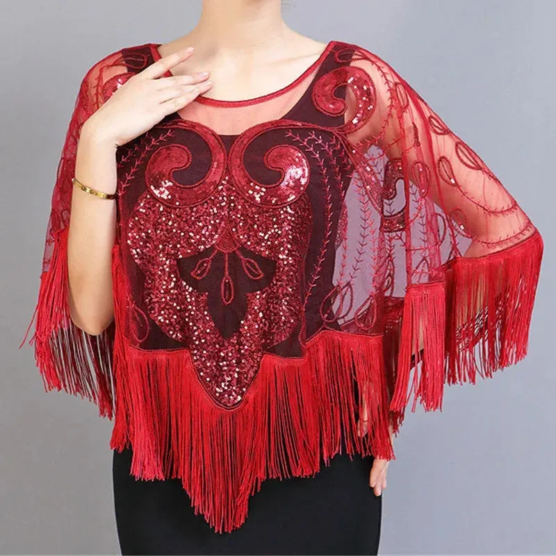 Bling Tasseled Sequined Blouse