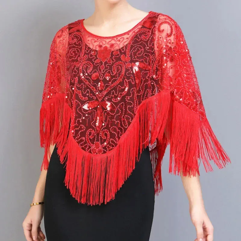 Bling Tasseled Sequined Blouse