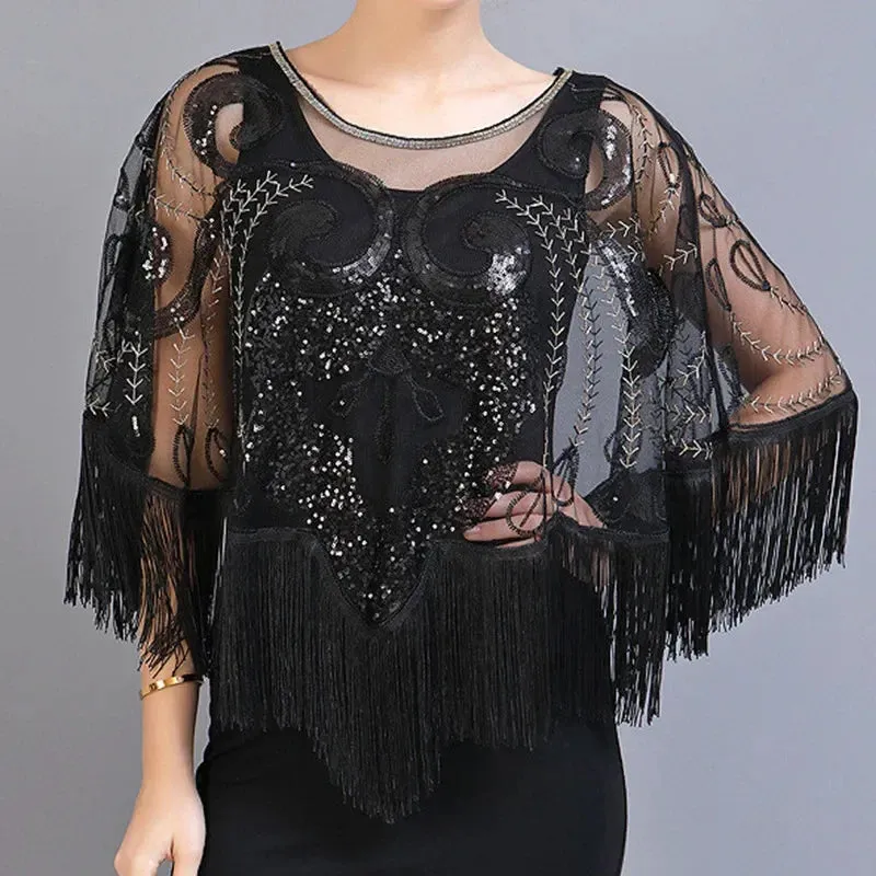 Bling Tasseled Sequined Blouse