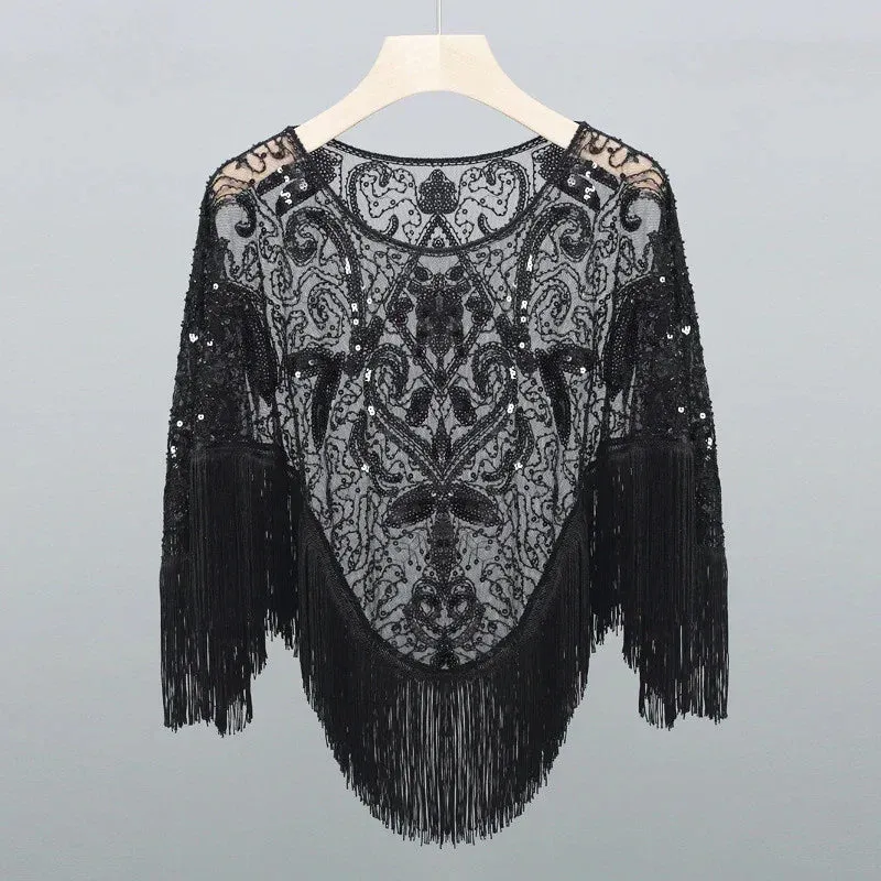 Bling Tasseled Sequined Blouse