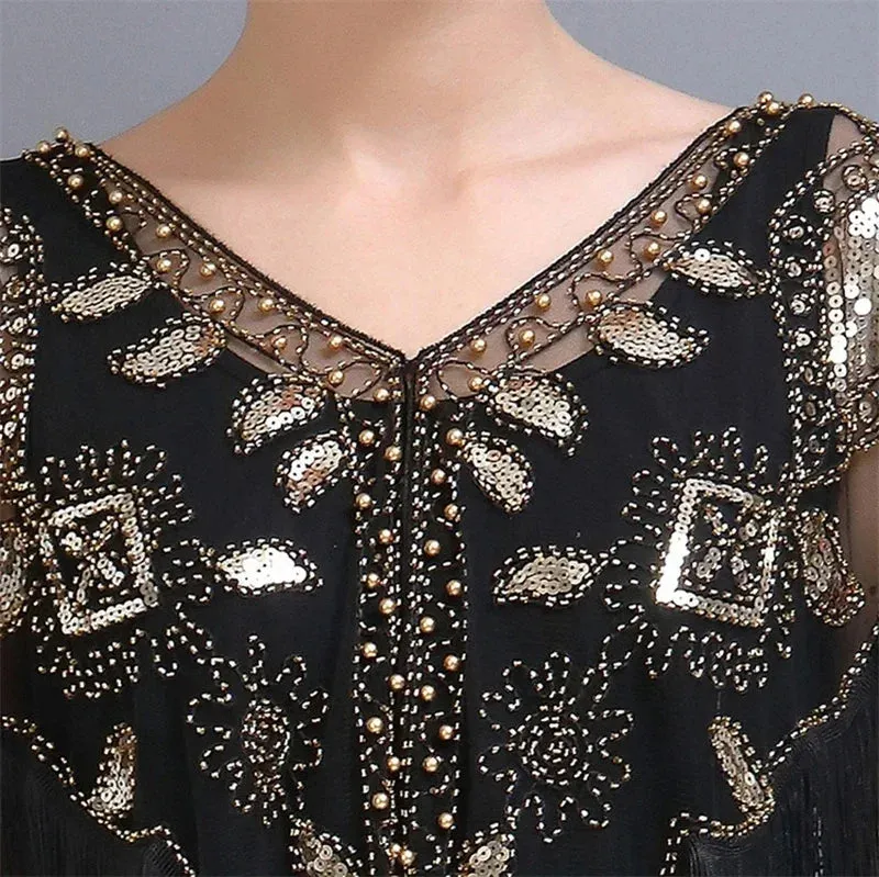 Bling Tasseled Sequined Blouse