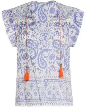 Blue Paisley Aubrey Top