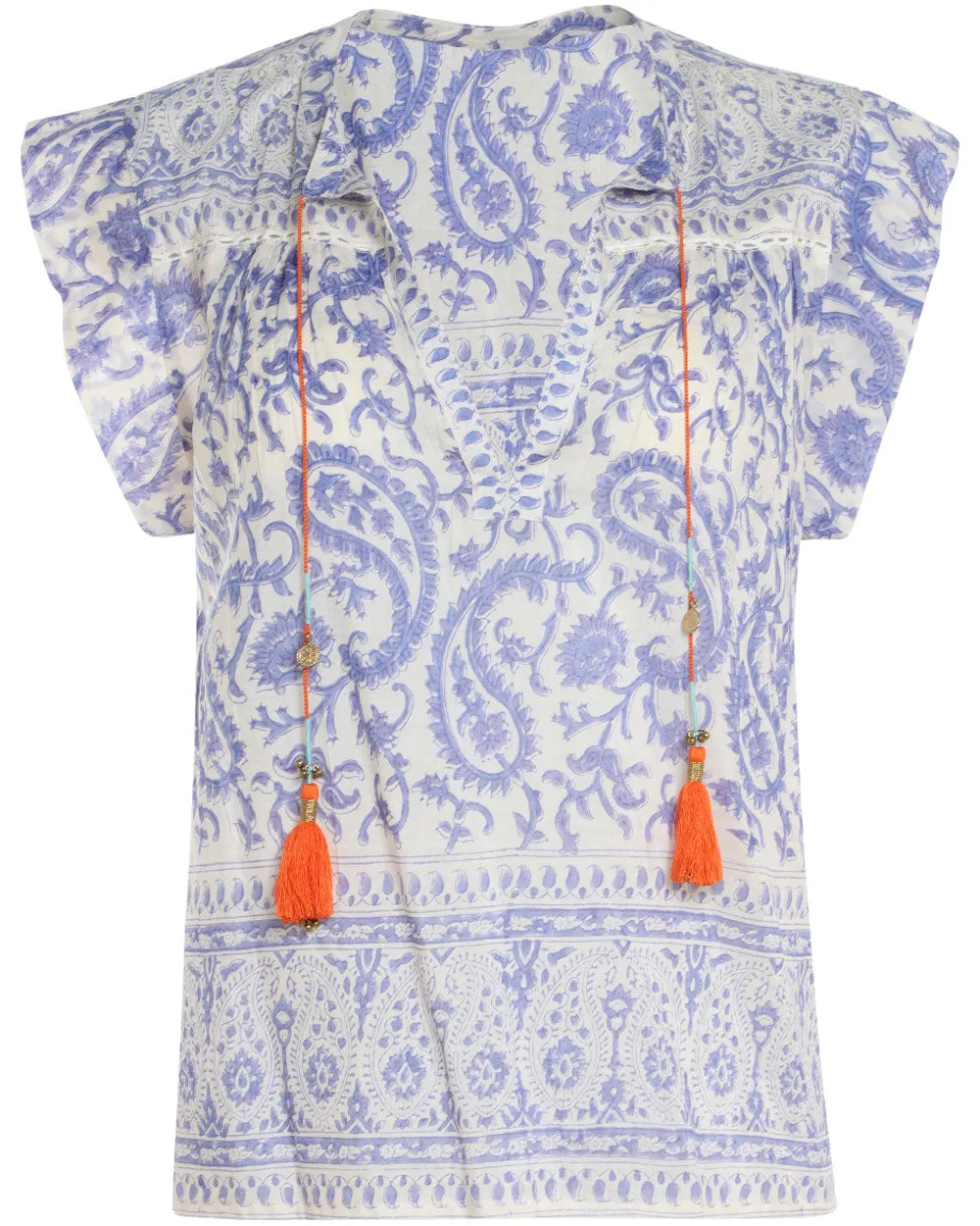 Blue Paisley Aubrey Top