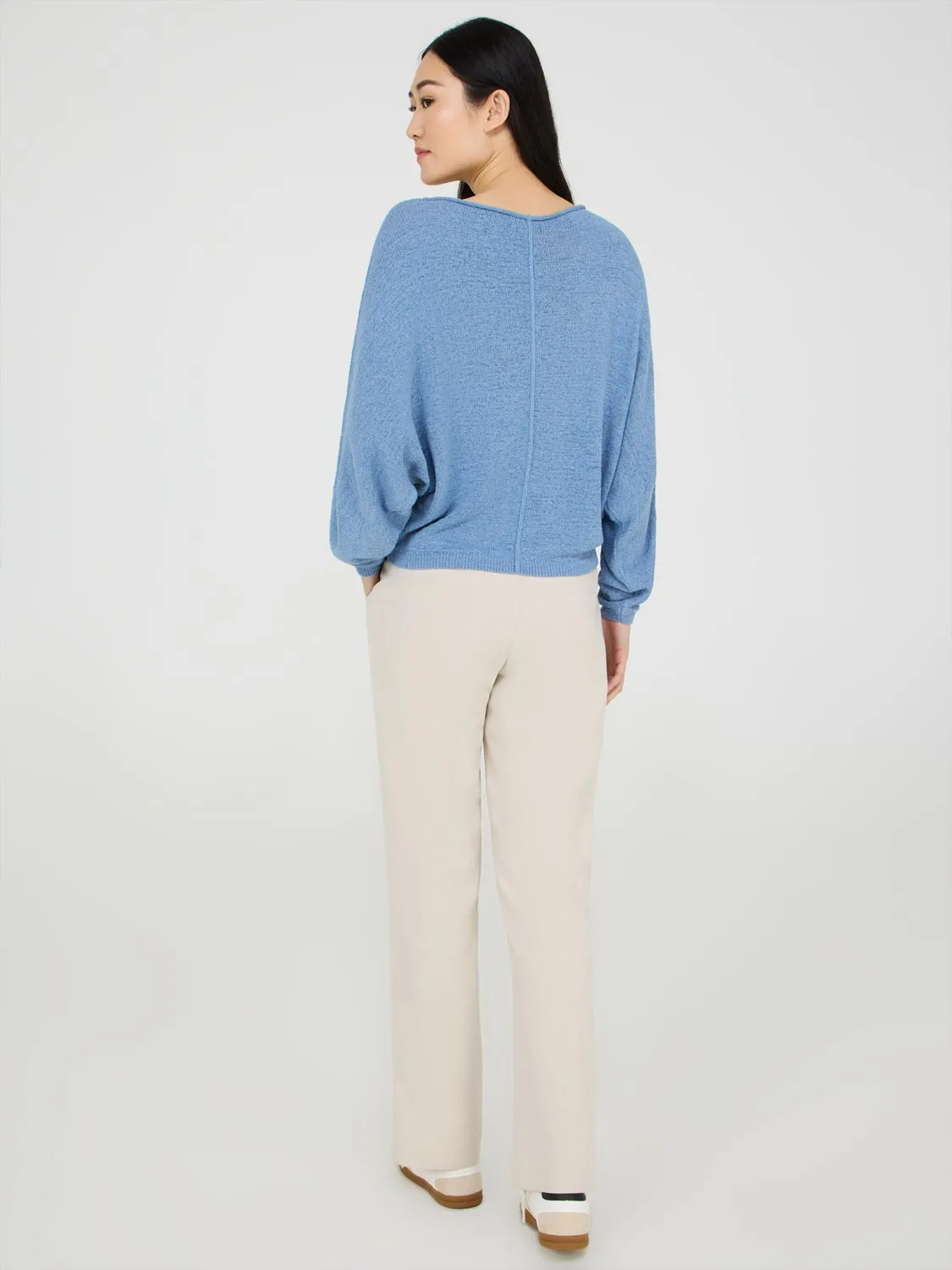 Boat Neck Dolman Sleeve Sweater