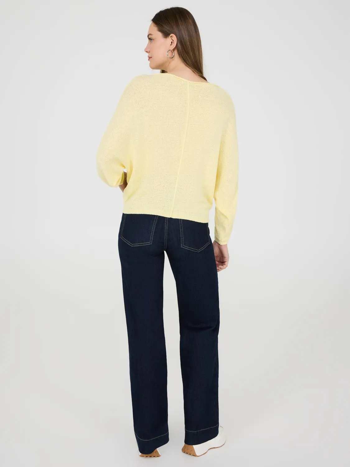 Boat Neck Dolman Sleeve Sweater