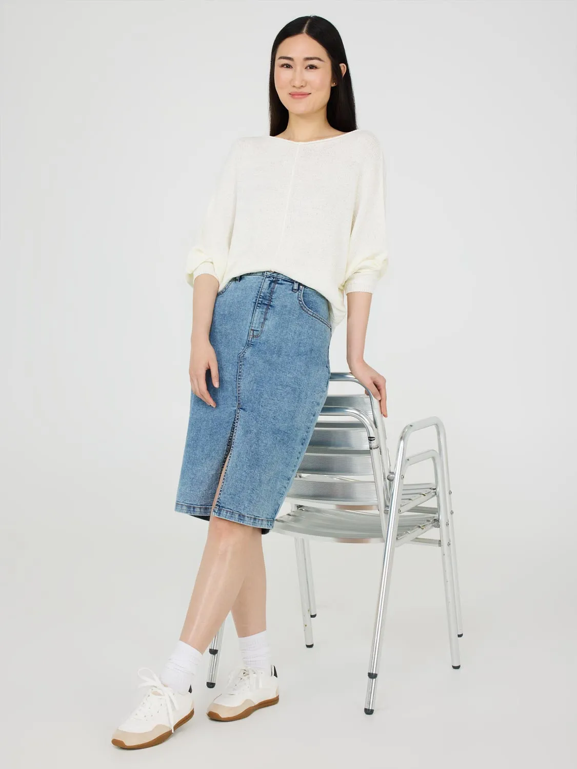 Boat Neck Dolman Sleeve Sweater