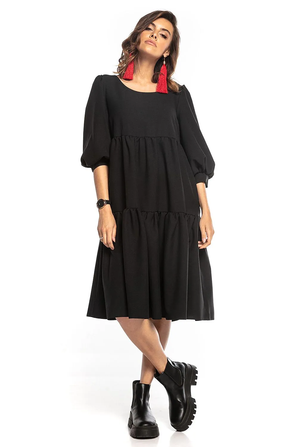 Bouffant Sleeve Flared Daydress