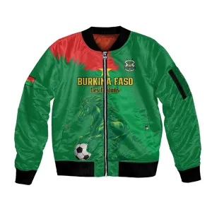 Burkina Faso Football Custom Sleeve Zip Bomber Jacket Go Stallions LT15