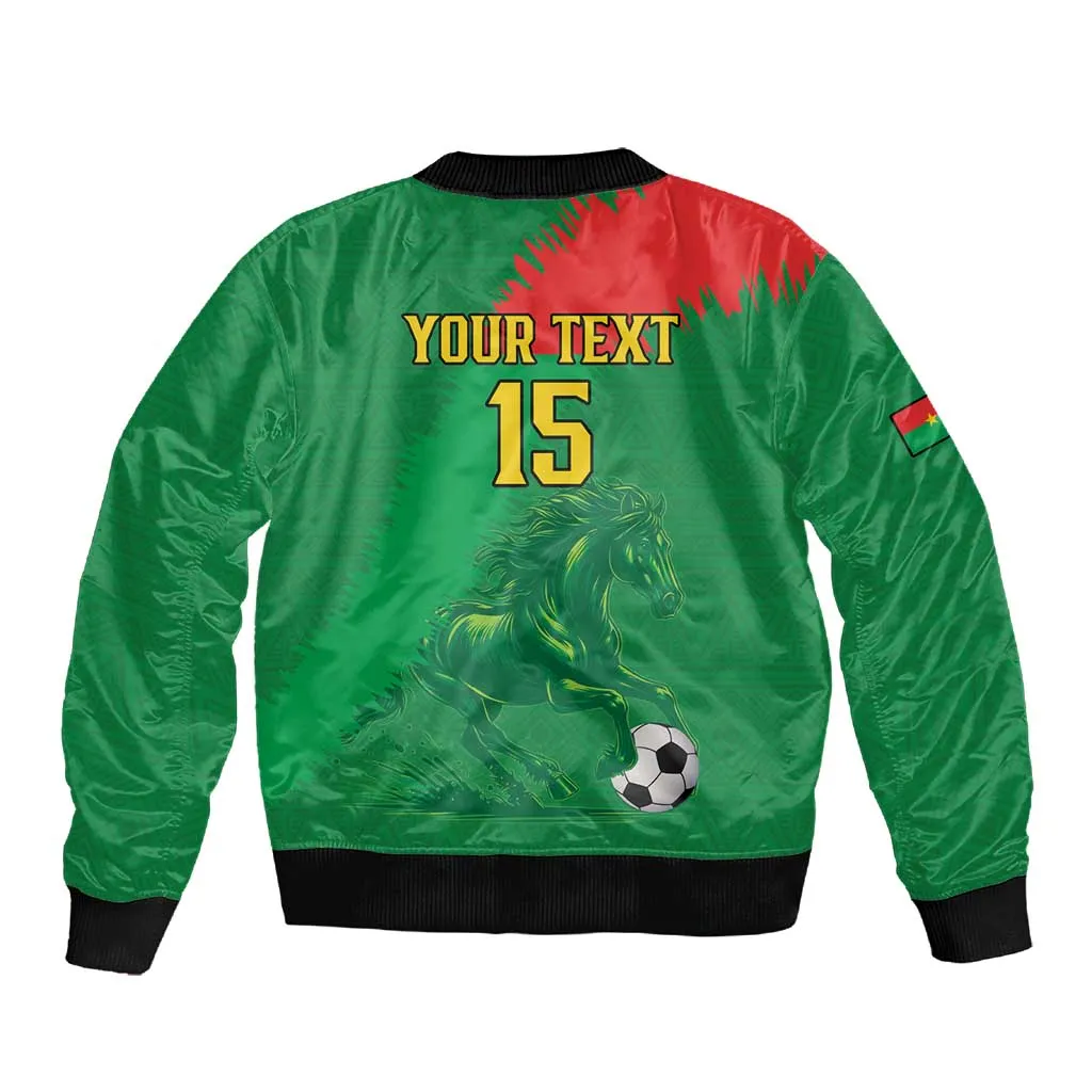 Burkina Faso Football Custom Sleeve Zip Bomber Jacket Go Stallions LT15