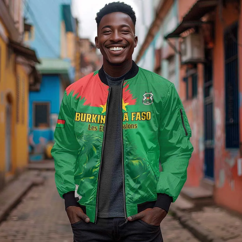Burkina Faso Football Custom Sleeve Zip Bomber Jacket Go Stallions LT15