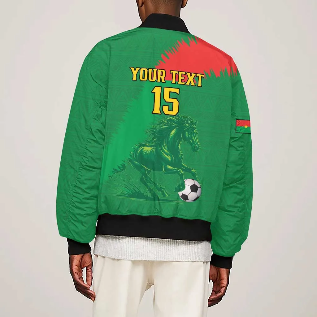 Burkina Faso Football Custom Sleeve Zip Bomber Jacket Go Stallions LT15