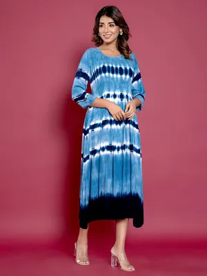 Buy Blue Comfort Fit Rayon Ethnic Dress for Women Online - Zola