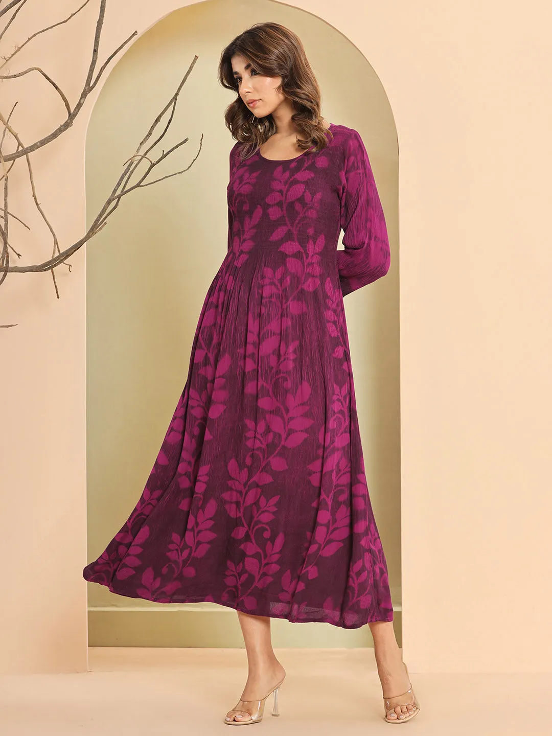 Buy Maroon Comfort Fit Rayon Ethnic Dress for Women Online - Zola