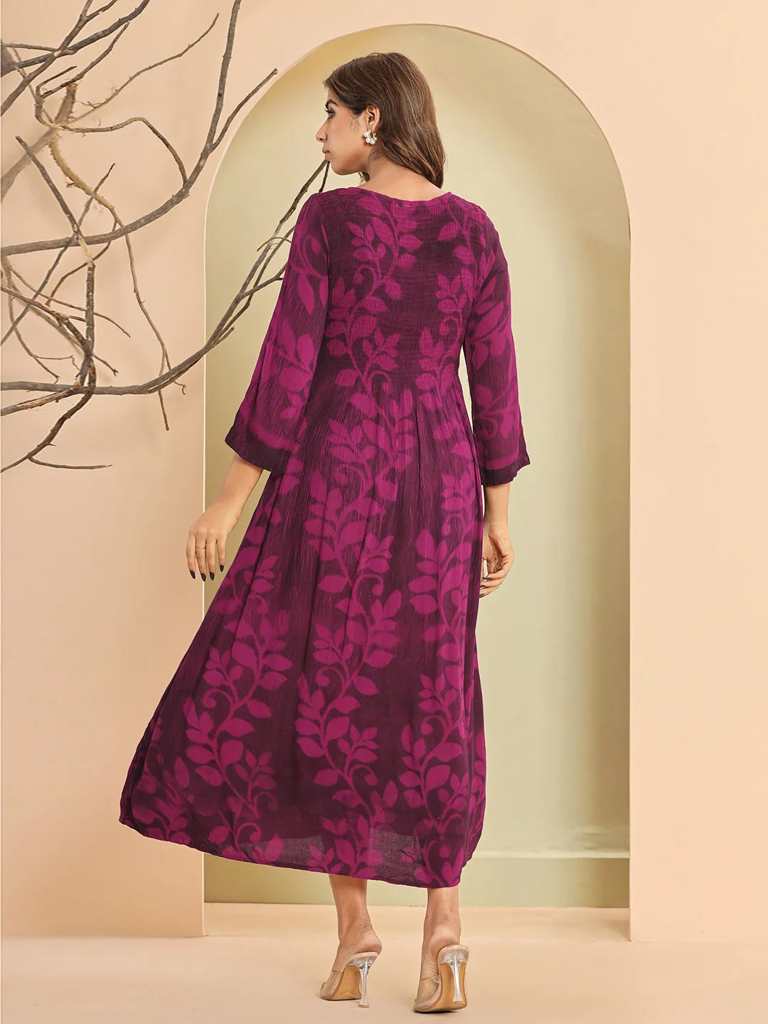 Buy Maroon Comfort Fit Rayon Ethnic Dress for Women Online - Zola