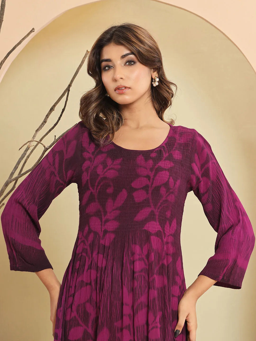 Buy Maroon Comfort Fit Rayon Ethnic Dress for Women Online - Zola