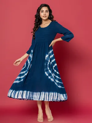 Buy NavyBlue Comfort Fit Rayon Ethnic Dress for Women Online-Zola