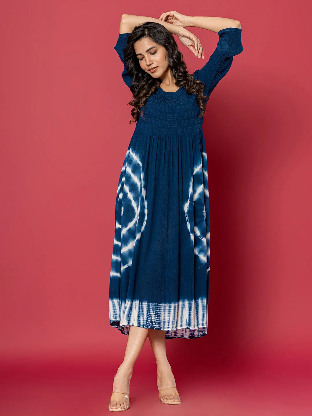Buy NavyBlue Comfort Fit Rayon Ethnic Dress for Women Online-Zola