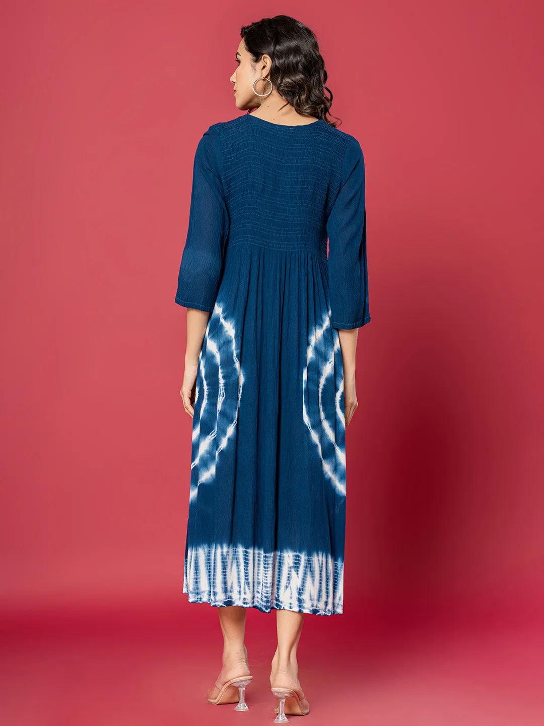 Buy NavyBlue Comfort Fit Rayon Ethnic Dress for Women Online-Zola