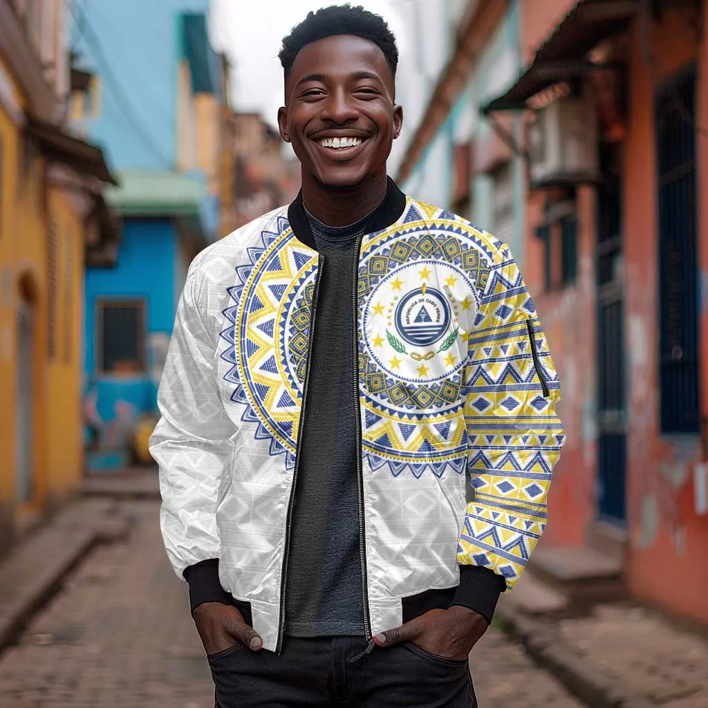 Cape Verde African Tribal Pattern Sleeve Zip Bomber Jacket Chest Arm Tattoo LT15