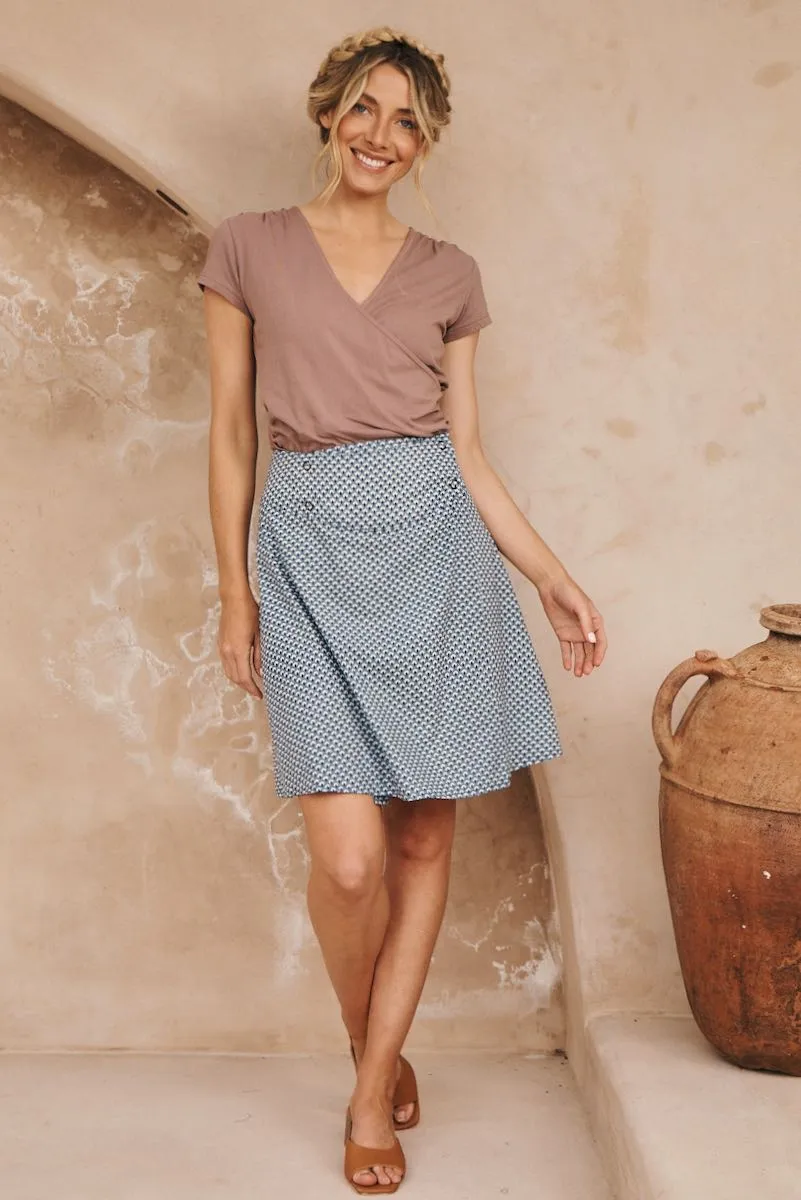 Chameleon Reversible Skirt - Bluebell & Enoki