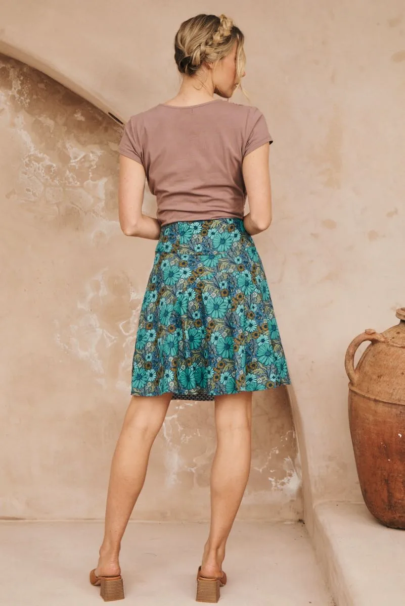 Chameleon Reversible Skirt - Bluebell & Enoki