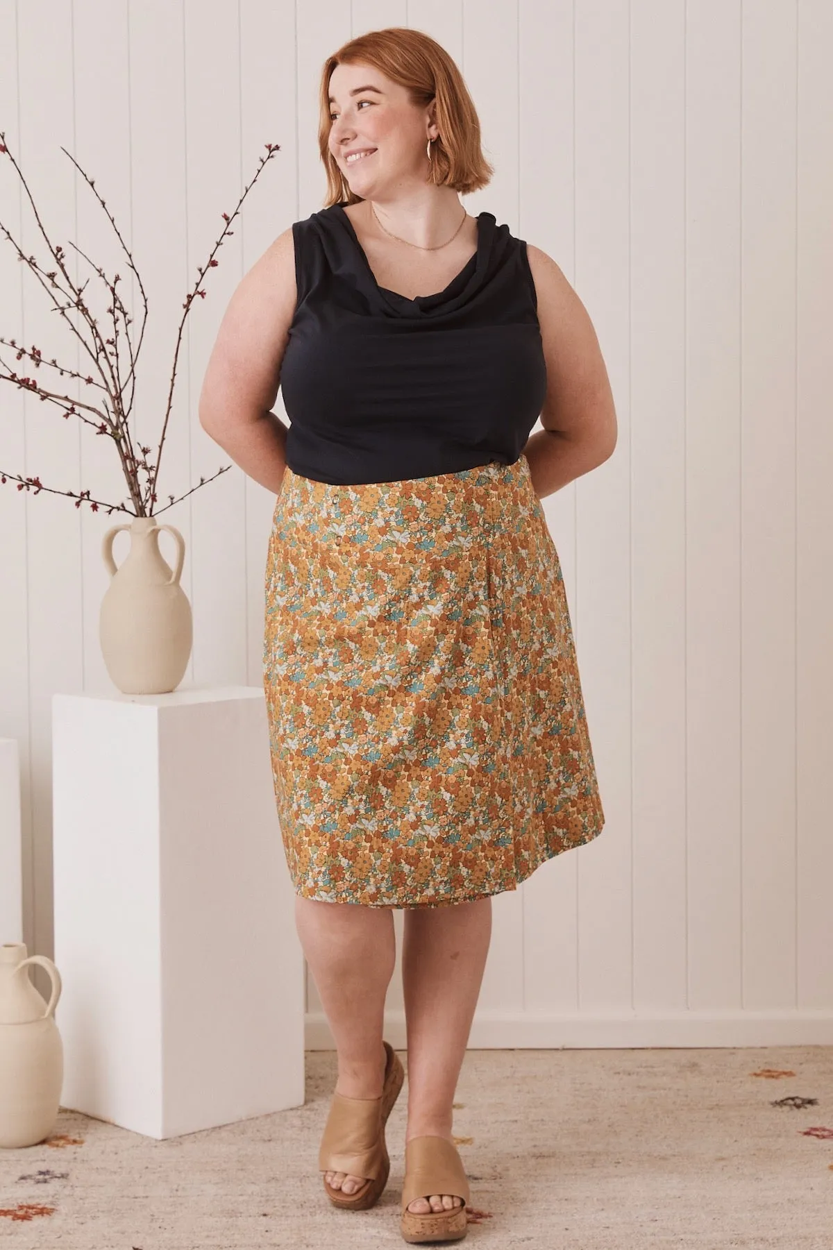 Chameleon Reversible Skirt - Poppy Peach & Buttercup