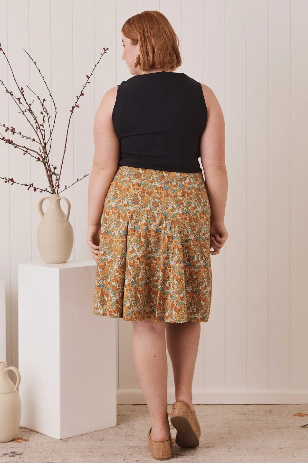 Chameleon Reversible Skirt - Poppy Peach & Buttercup