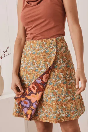 Chameleon Reversible Skirt - Poppy Peach & Buttercup