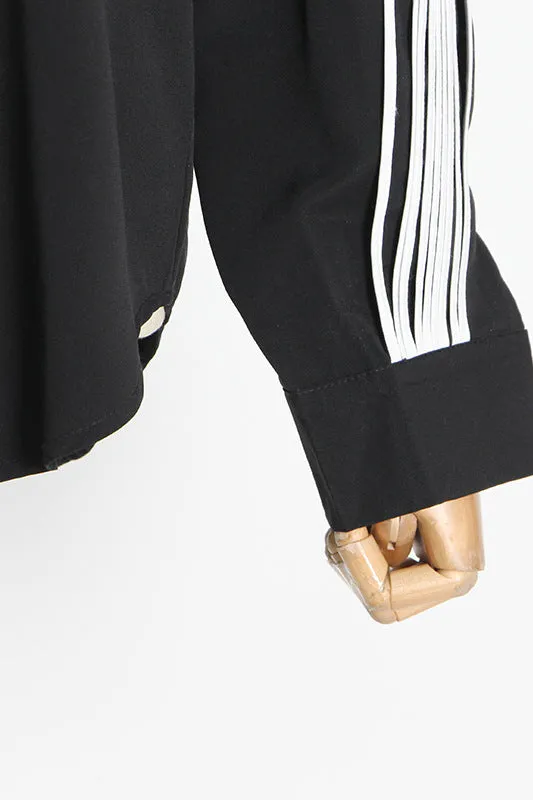 Chic Print Lapel Lantern Sleeve Blouses