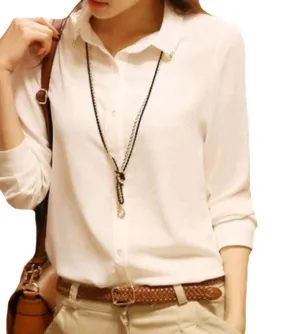 Clothes For Women Blouses Top Chiffon Shirts White Blouse Plus Size Ladies Office Shirt