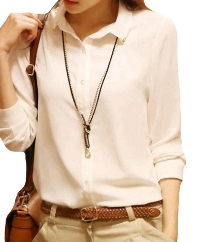 Clothes For Women Blouses Top Chiffon Shirts White Blouse Plus Size Ladies Office Shirt
