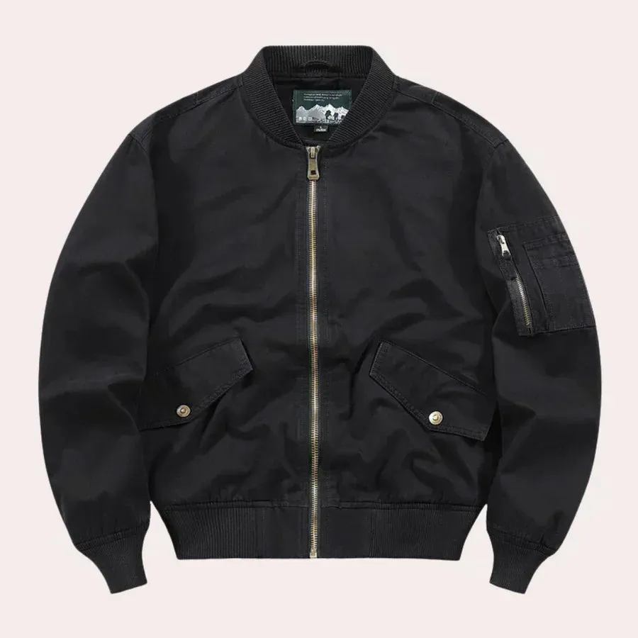 Corbin | Κλασικό bomber μπουφάν για άνδρες με πλαϊνές τσέπες - στυλάτο ελαφρύ μπουφάν με φερμουάρ για casual και outdoor ρούχα