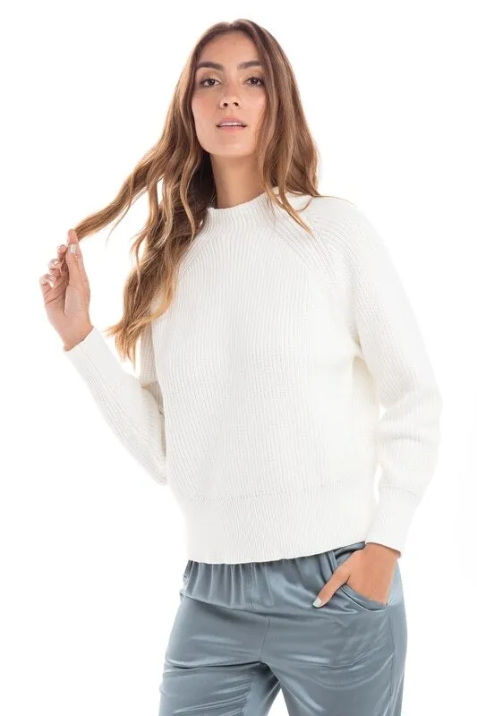 Cotton/Cashmere Mock Neck Sweaters