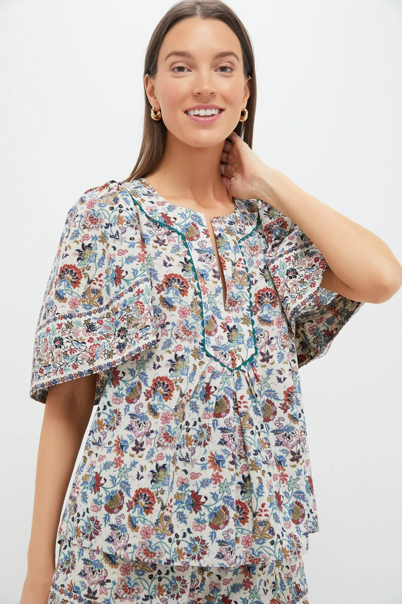 Cream Chintz Finley Flutter Sleeve Top