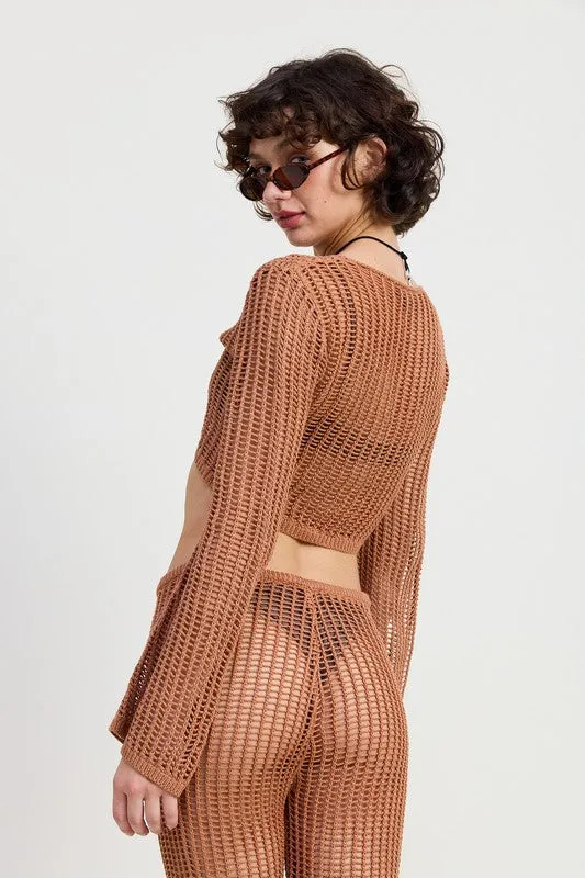 Crochet Cropped Top with Front Tie