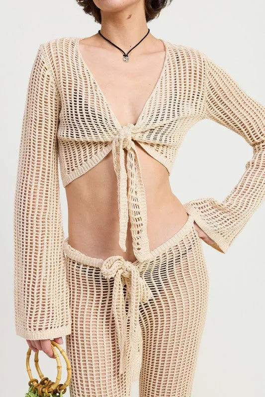 Crochet Cropped Top with Front Tie