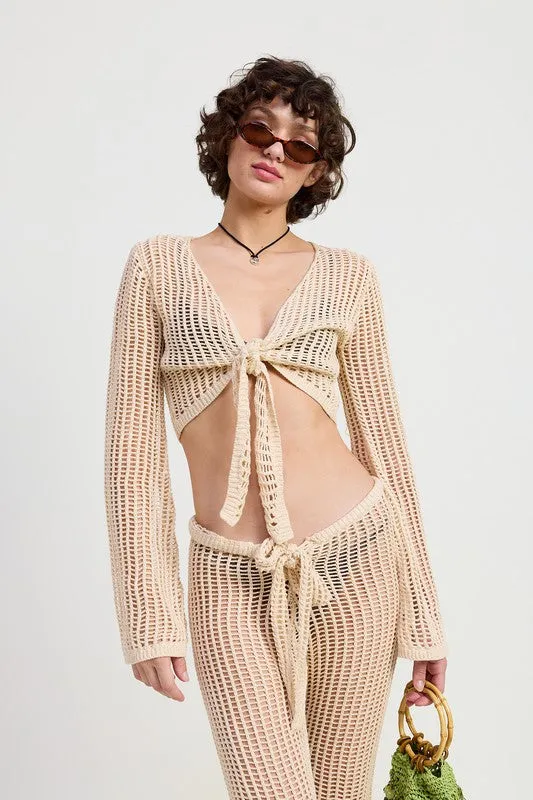 Crochet Cropped Top with Front Tie