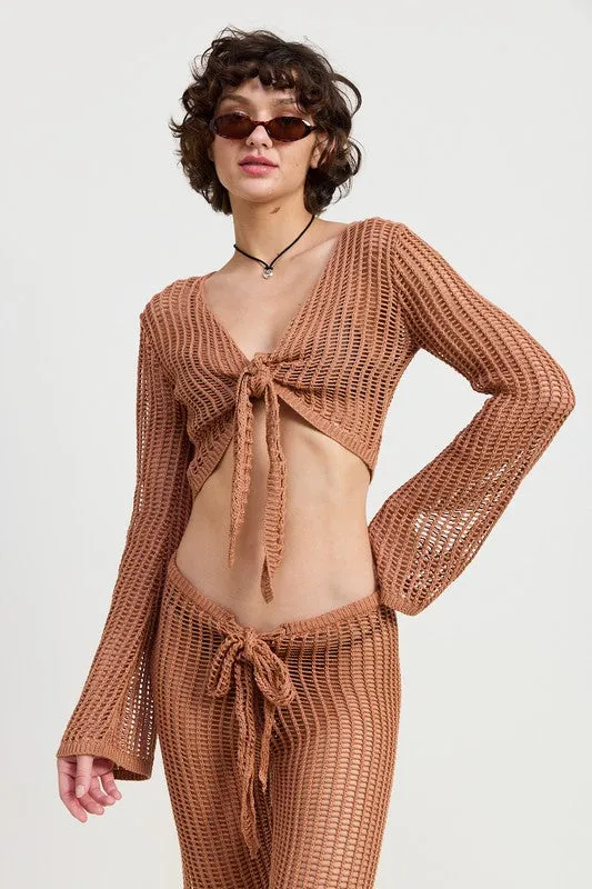 Crochet Cropped Top with Front Tie