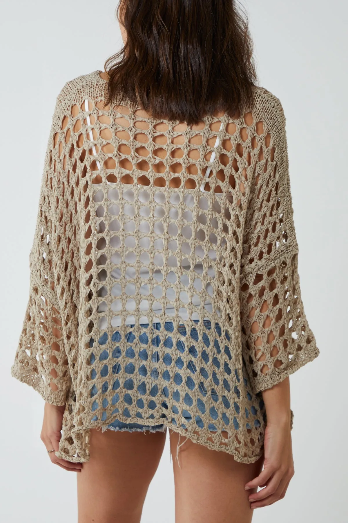 Crochet Round Neck Long Sleeve Top