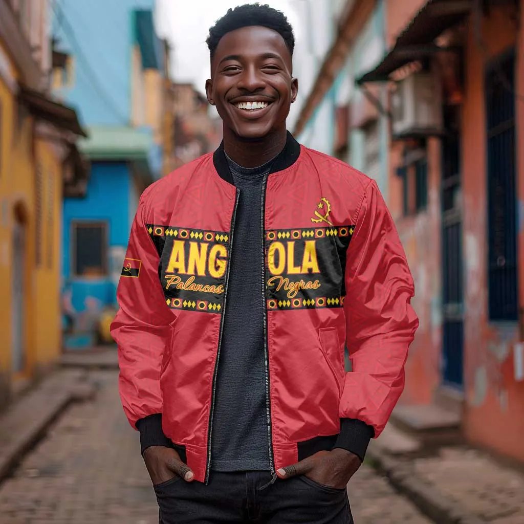 Custom Angola Football Bomber Jacket Viva Palancas Negras LT15