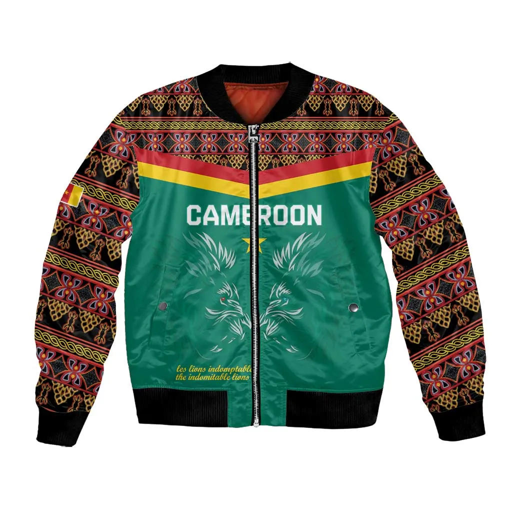 Custom Cameroun Football Bomber Jacket Allez Les Lions Indomptables LT15