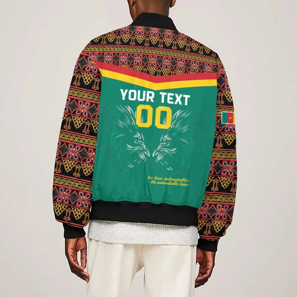 Custom Cameroun Football Bomber Jacket Allez Les Lions Indomptables LT15