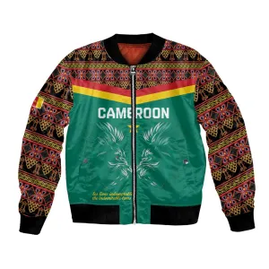 Custom Cameroun Football Bomber Jacket Allez Les Lions Indomptables LT15