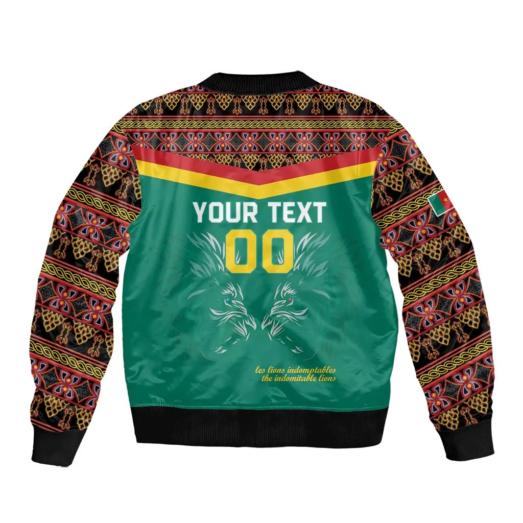 Custom Cameroun Football Bomber Jacket Allez Les Lions Indomptables LT15