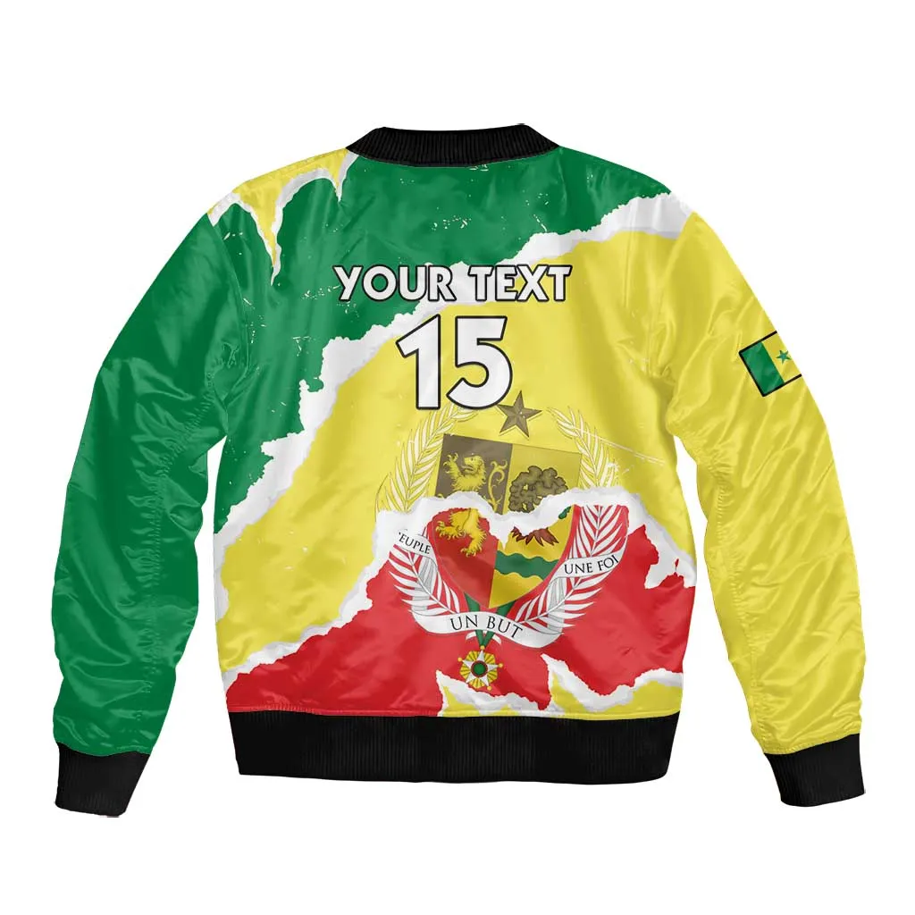 Custom Senegal Beach Soccer 2025 Bomber Jacket Go Champions - Grunge Style LT15