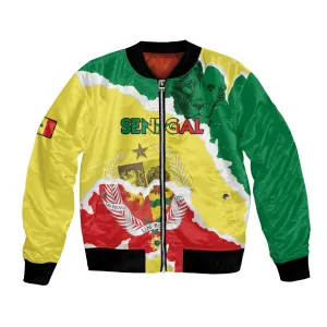 Custom Senegal Beach Soccer 2025 Bomber Jacket Go Champions - Grunge Style LT15
