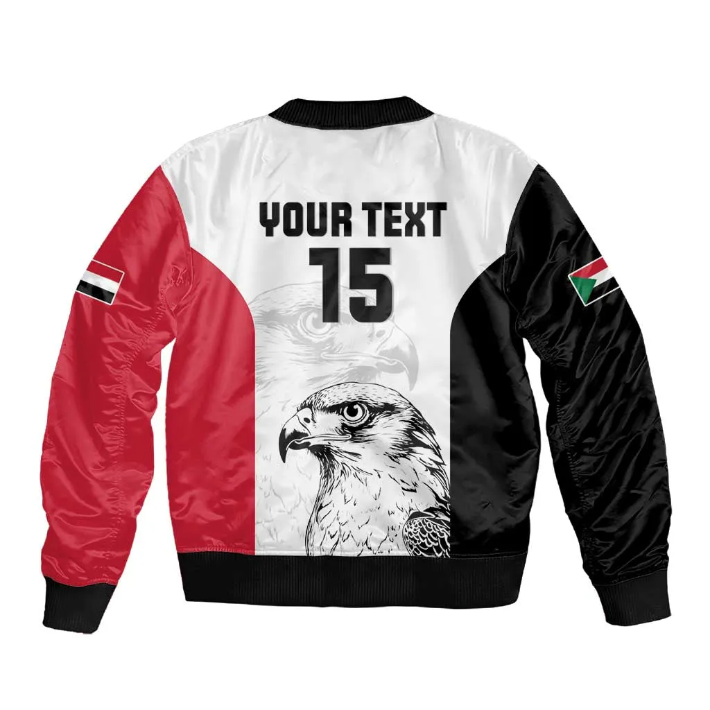Custom Sudan Football Sleeve Zip Bomber Jacket Yalla Sudan LT15