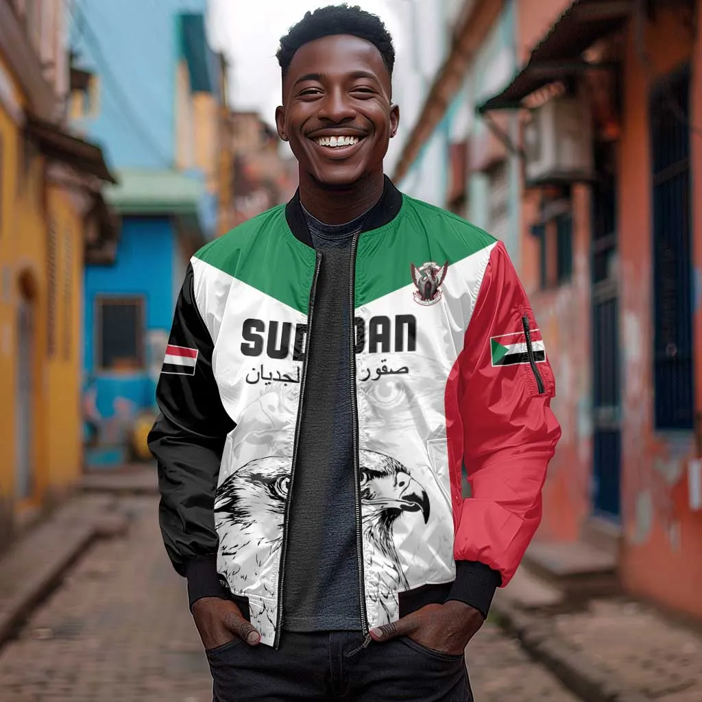 Custom Sudan Football Sleeve Zip Bomber Jacket Yalla Sudan LT15
