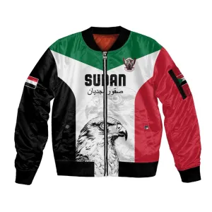 Custom Sudan Football Sleeve Zip Bomber Jacket Yalla Sudan LT15